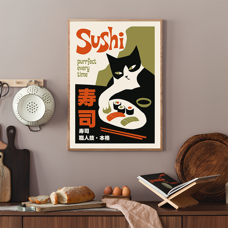 Retro Sushi Posters Modern Jap - đánh giá và giá Japanese Food Lifestyle