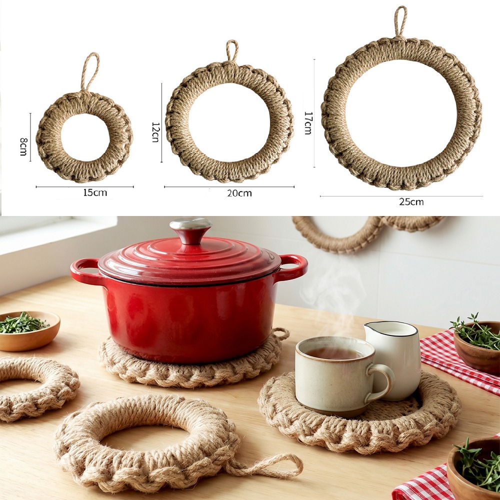 2Pcs Rustic Jute Woven Trivets - đánh giá và giá Cast Iron Tetsubin