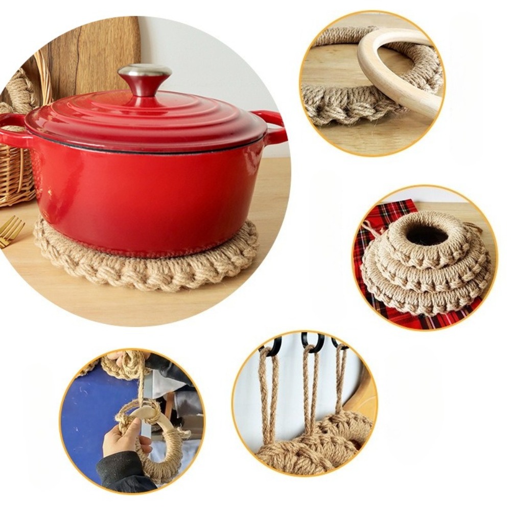 2Pcs Rustic Jute Woven Trivets - đánh giá và giá Cast Iron Tetsubin
