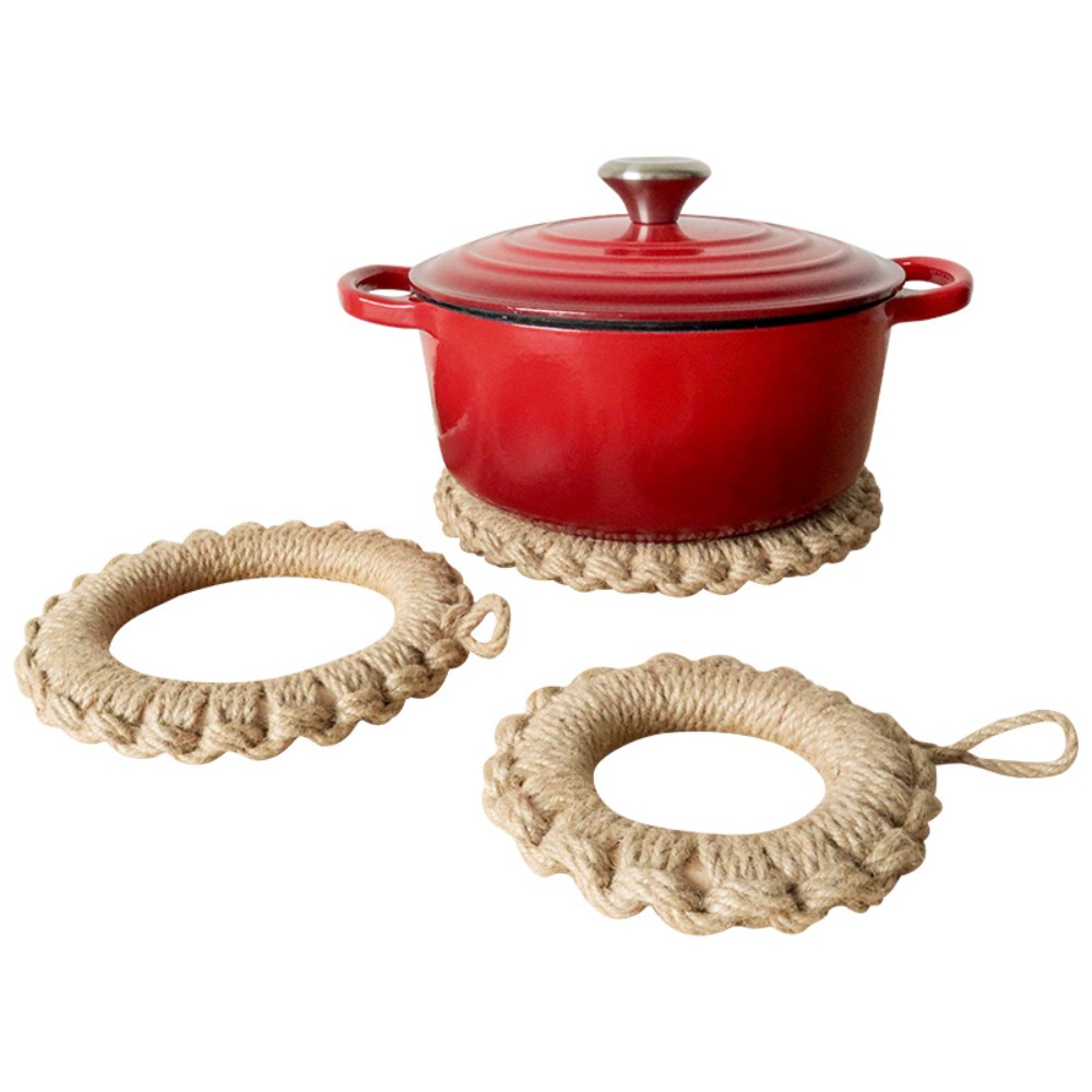 2Pcs Rustic Jute Woven Trivets - đánh giá và giá Cast Iron Tetsubin